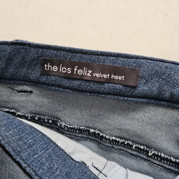 Ecru Denim The Los Feliz Velvet Inset Jeans - Picture 8 of 9
